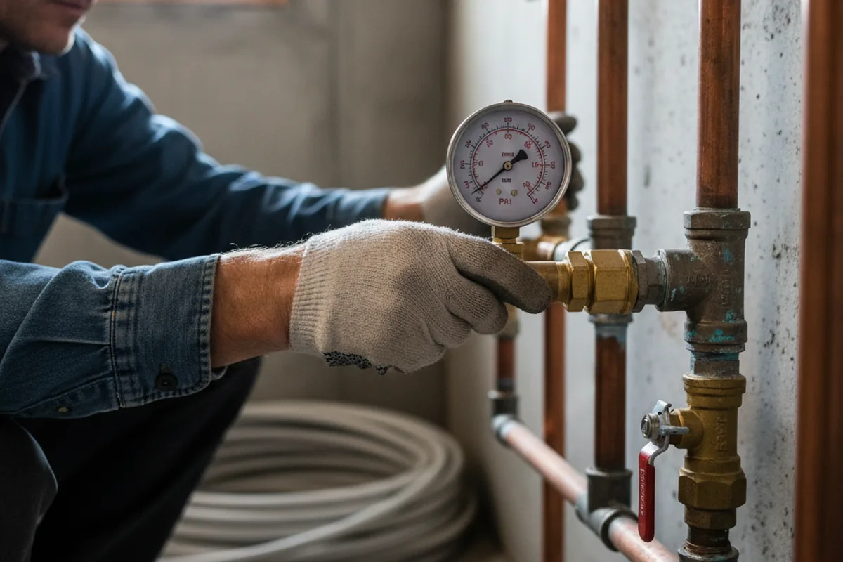 Pressure testing a repaired line during Water Line Repair in Paonia